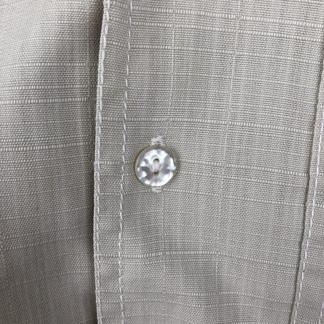 LOR'S Check Pattern Short-Sleeve Open Collar Shirt, Boxy Shirt, Men's Size M (approx.) unclear Beige type Vintage Second Hand