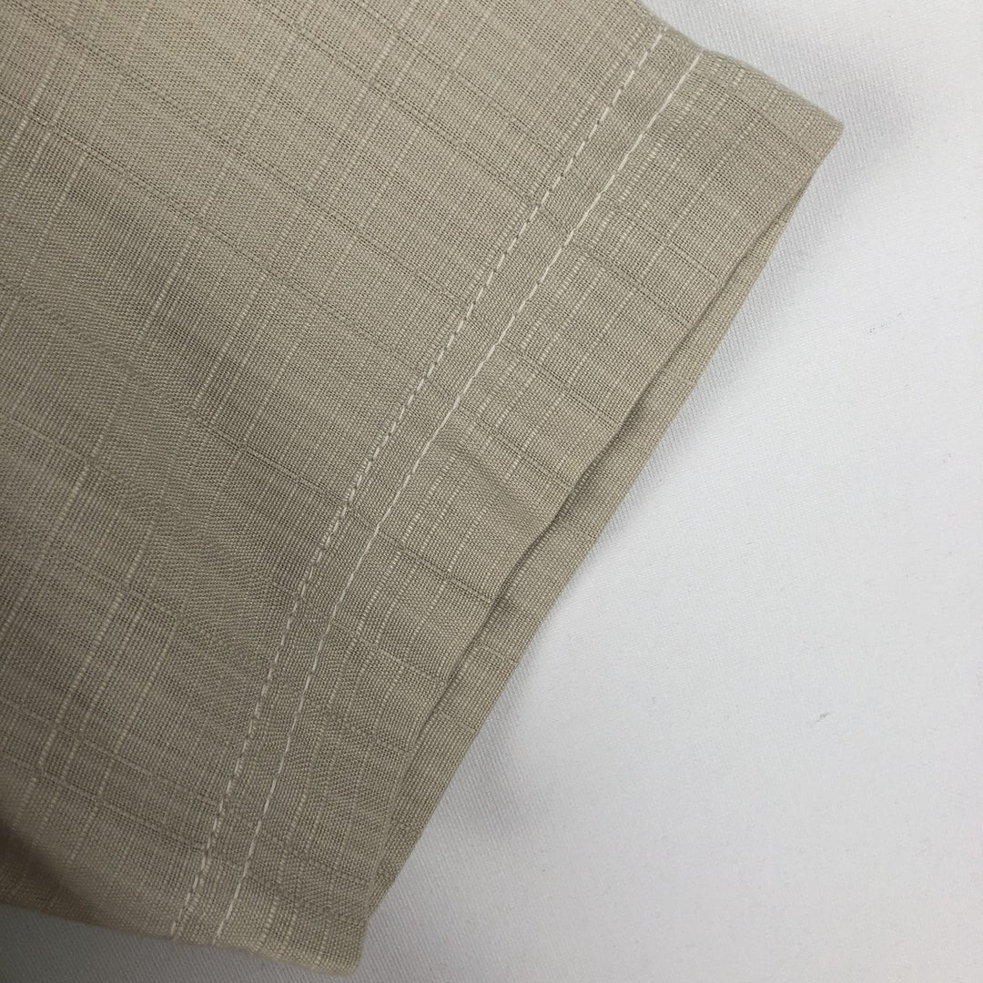 LOR'S Check Pattern Short-Sleeve Open Collar Shirt, Boxy Shirt, Men's Size M (approx.) unclear Beige type Vintage Second Hand