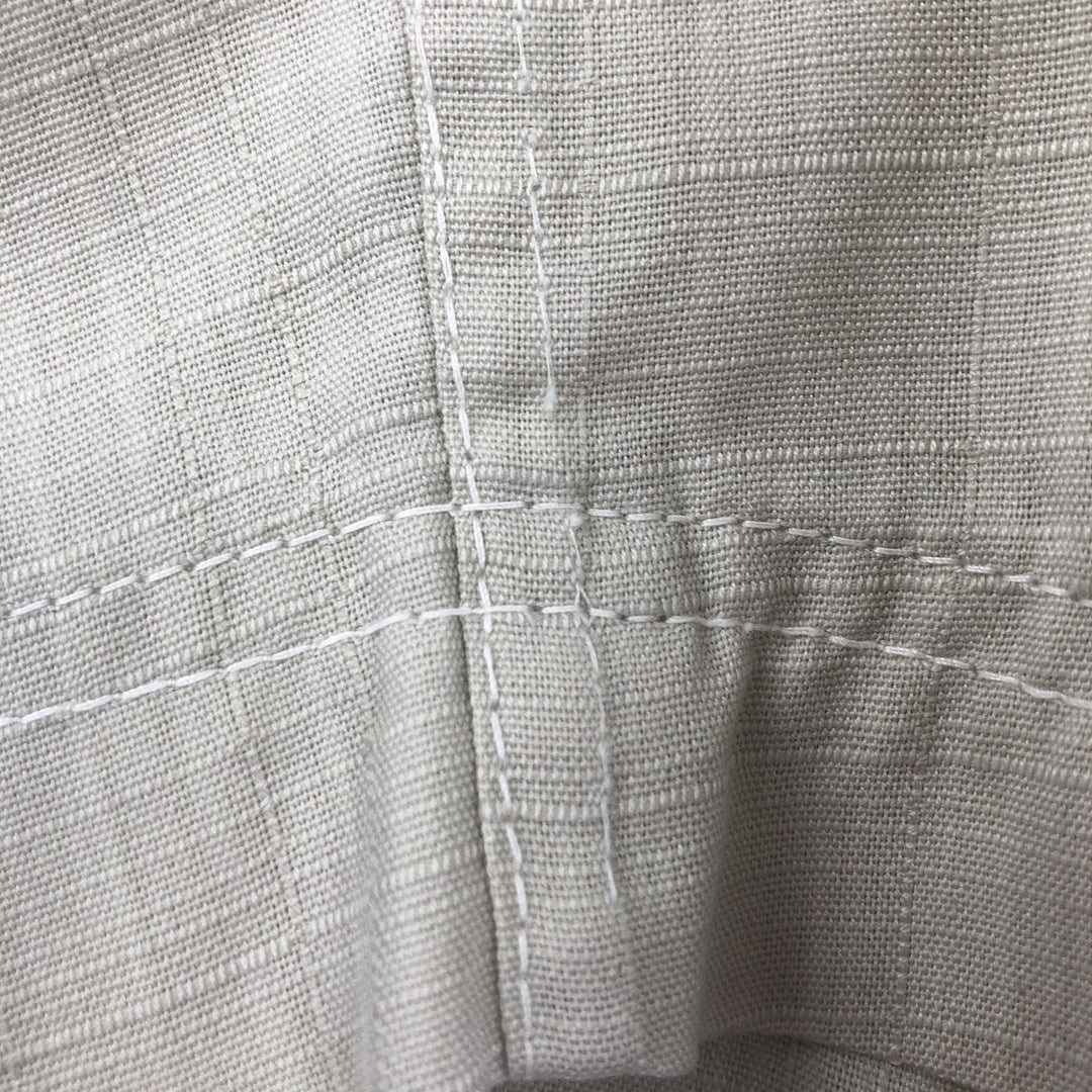 LOR'S Check Pattern Short-Sleeve Open Collar Shirt, Boxy Shirt, Men's Size M (approx.) unclear Beige type Vintage Second Hand