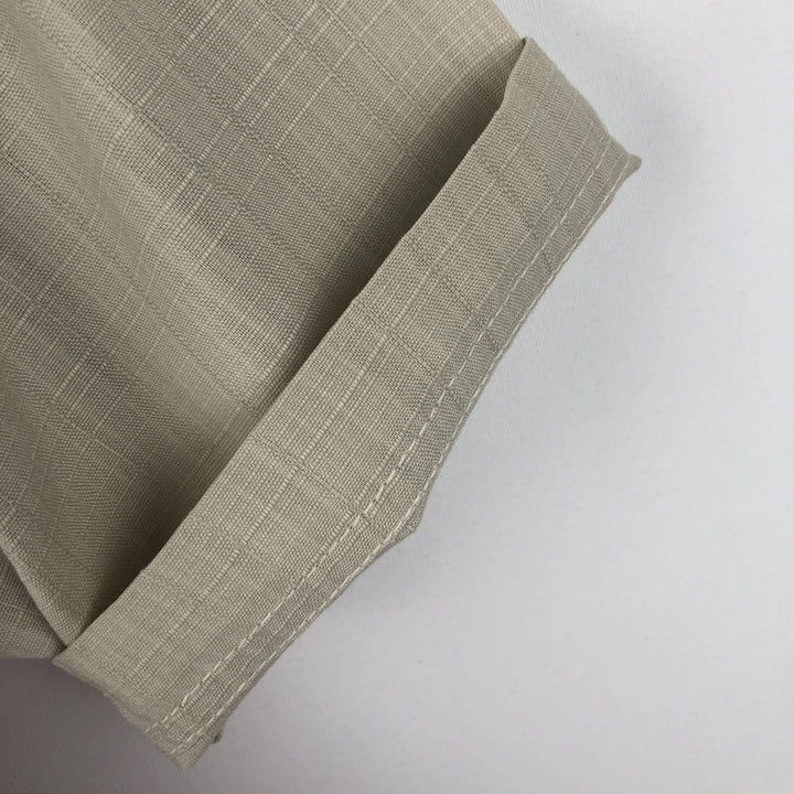 LOR'S Check Pattern Short-Sleeve Open Collar Shirt, Boxy Shirt, Men's Size M (approx.) unclear Beige type Vintage Second Hand