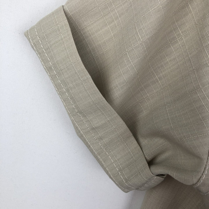 LOR'S Check Pattern Short-Sleeve Open Collar Shirt, Boxy Shirt, Men's Size M (approx.) unclear Beige type Vintage Second Hand