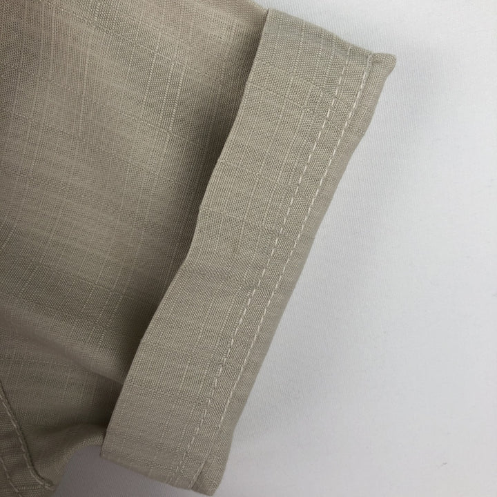 LOR'S Check Pattern Short-Sleeve Open Collar Shirt, Boxy Shirt, Men's Size M (approx.) unclear Beige type Vintage Second Hand