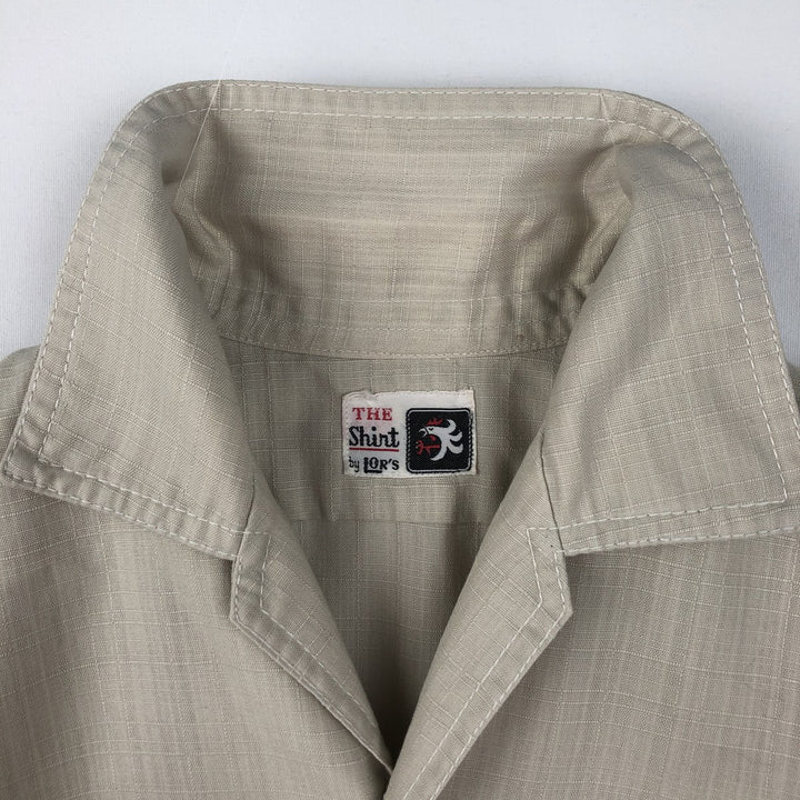 LOR'S Check Pattern Short-Sleeve Open Collar Shirt, Boxy Shirt, Men's Size M (approx.) unclear Beige type Vintage Second Hand
