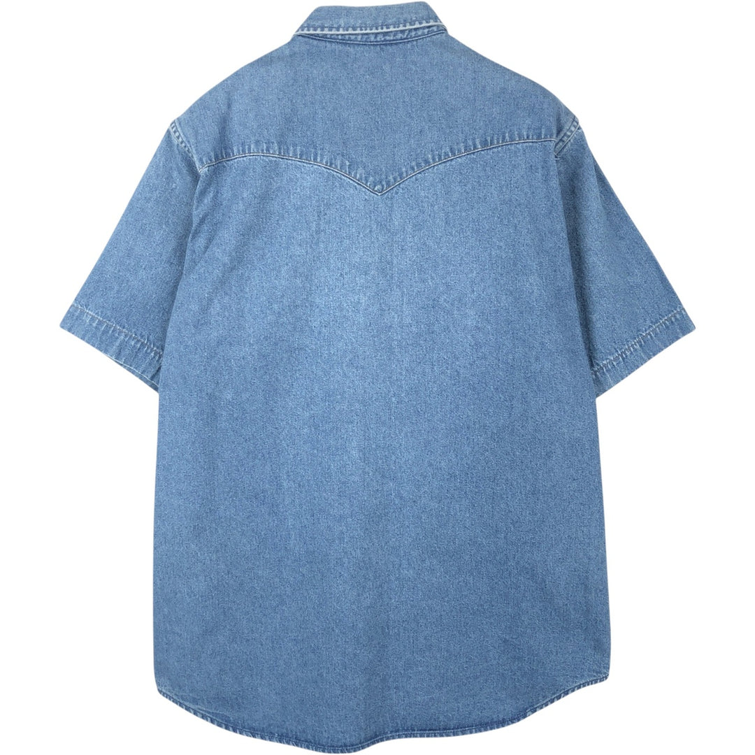 Carhartt Short-Sleeve Denim Western Shirt, Men's Size XL (approx.) unclear blue type Vintage Second Hand