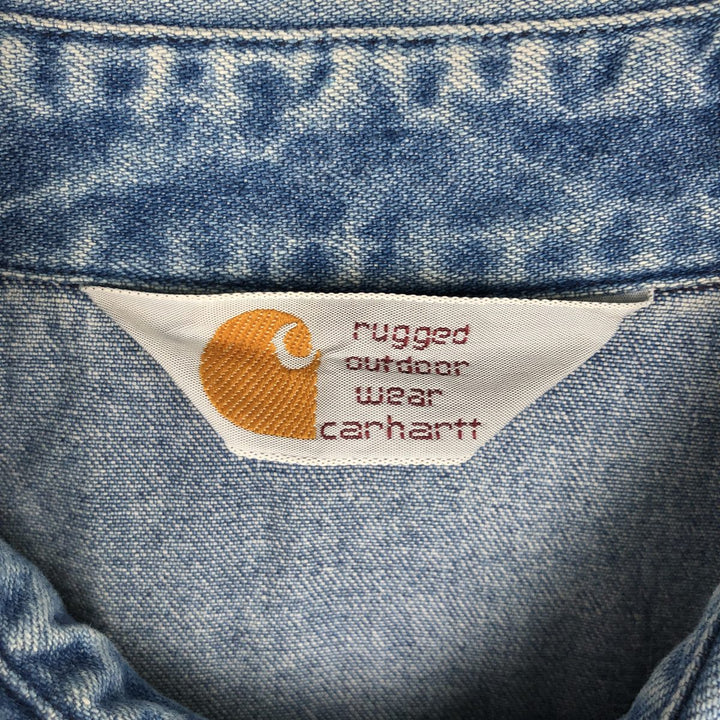Carhartt Short-Sleeve Denim Western Shirt, Men's Size XL (approx.) unclear blue type Vintage Second Hand