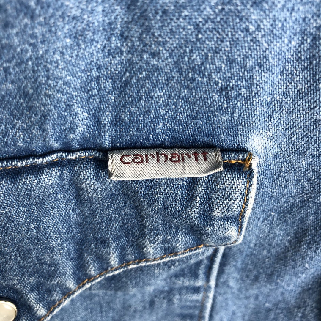 Carhartt Short-Sleeve Denim Western Shirt, Men's Size XL (approx.) unclear blue type Vintage Second Hand