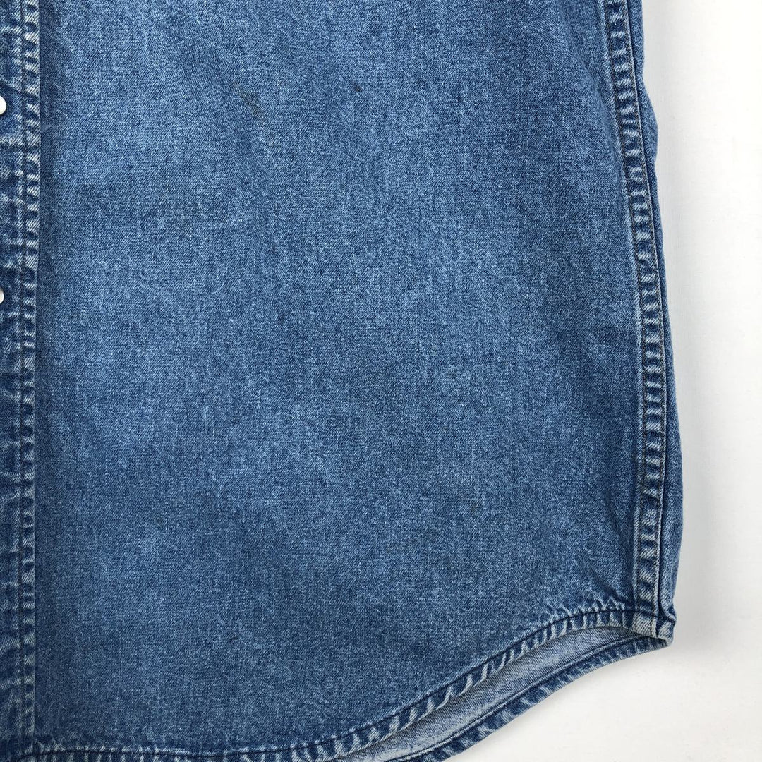 Carhartt Short-Sleeve Denim Western Shirt, Men's Size XL (approx.) unclear blue type Vintage Second Hand