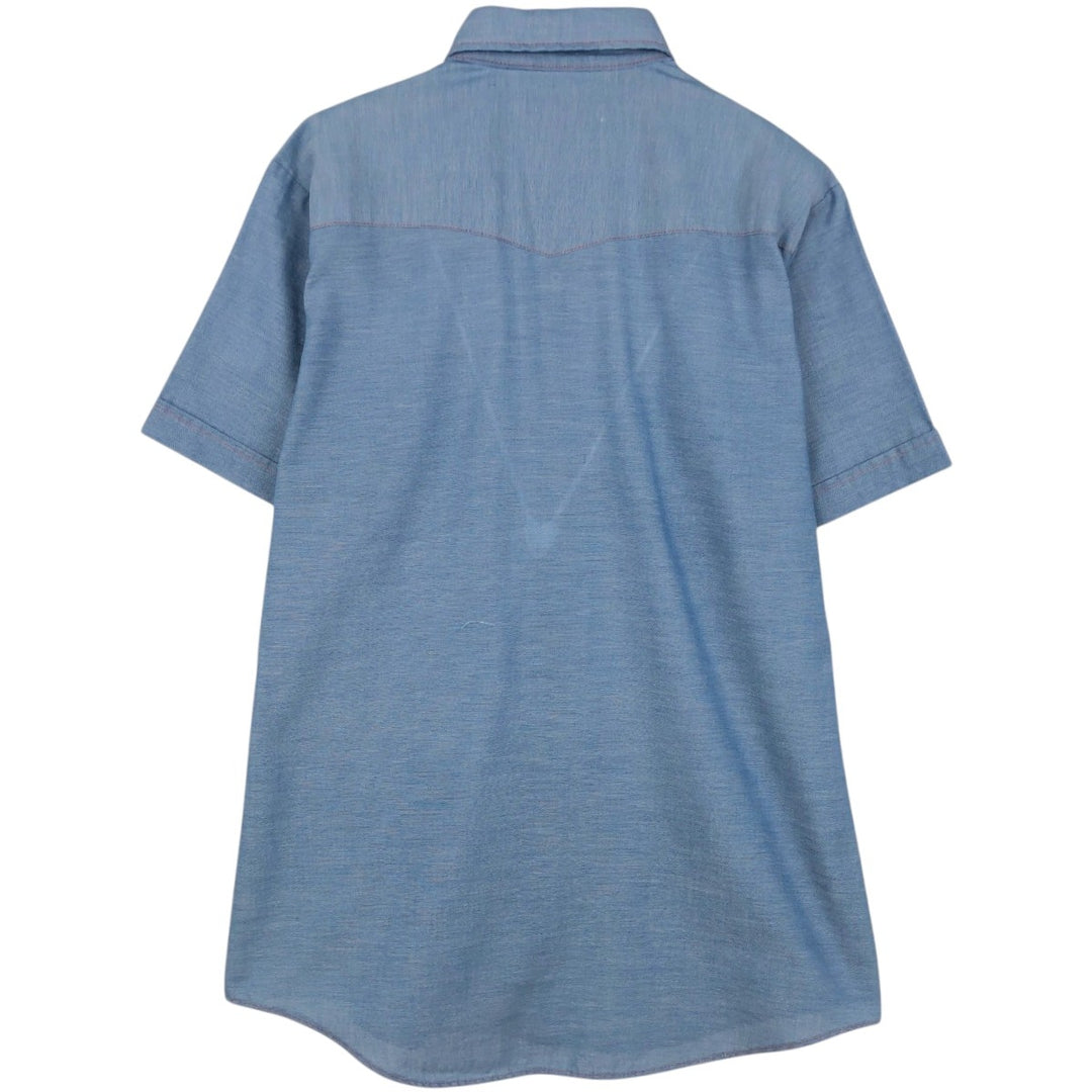 1980'S Dee Cee Brand Short-Sleeve Western Shirt, Made in USA, Men's Size M unclear Blue type light blue Vintage Second Hand