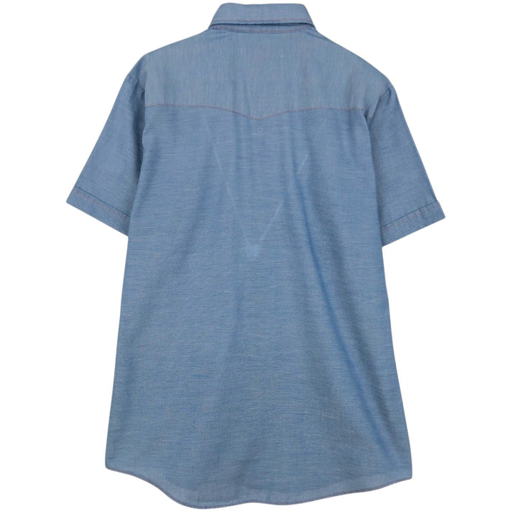 1980'S Dee Cee Brand Short-Sleeve Western Shirt, Made in USA, Men's Size M unclear Blue type light blue Vintage Second Hand