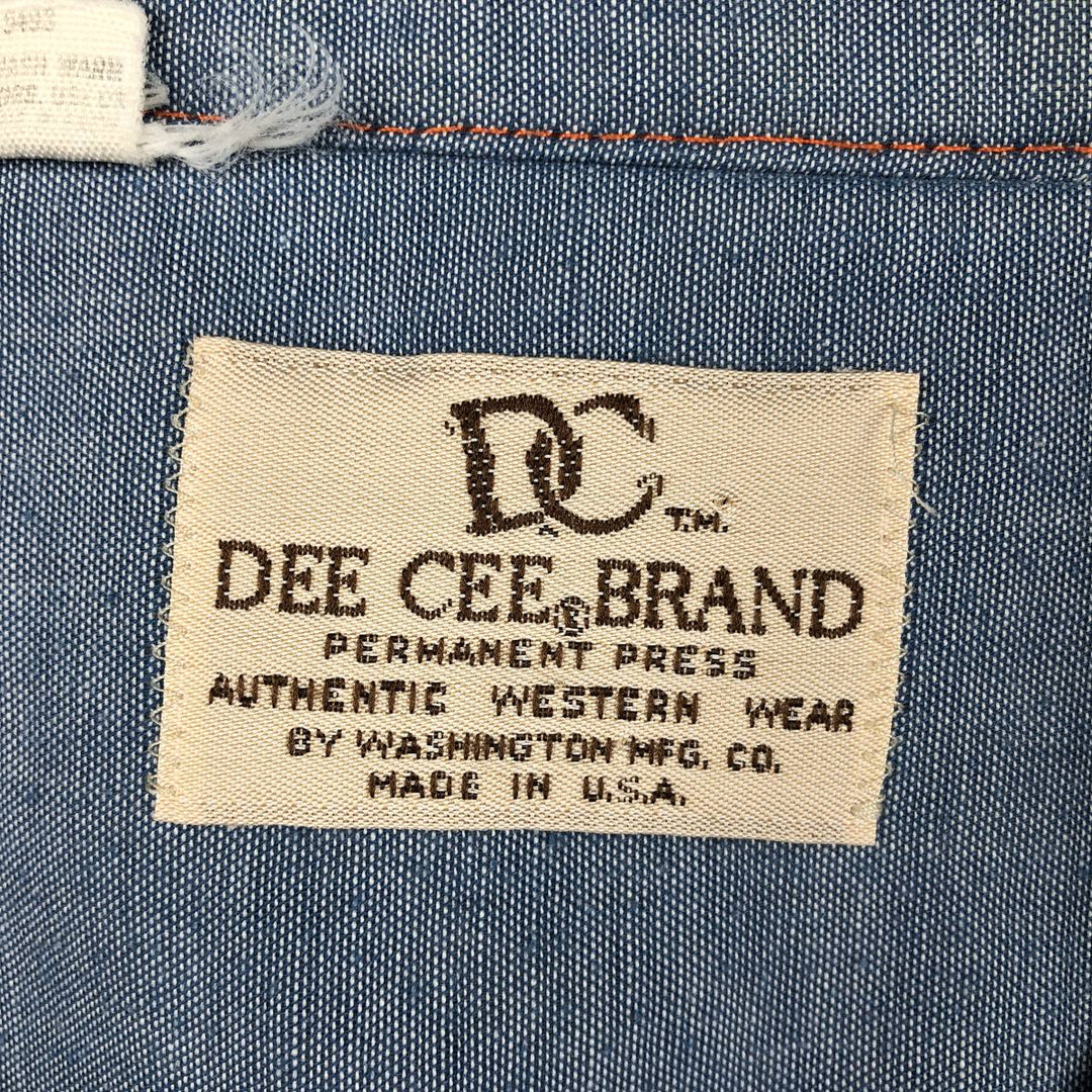 1980'S Dee Cee Brand Short-Sleeve Western Shirt, Made in USA, Men's Size M unclear Blue type light blue Vintage Second Hand