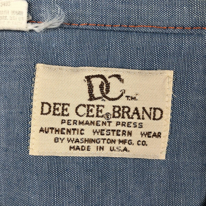 1980'S Dee Cee Brand Short-Sleeve Western Shirt, Made in USA, Men's Size M unclear Blue type light blue Vintage Second Hand
