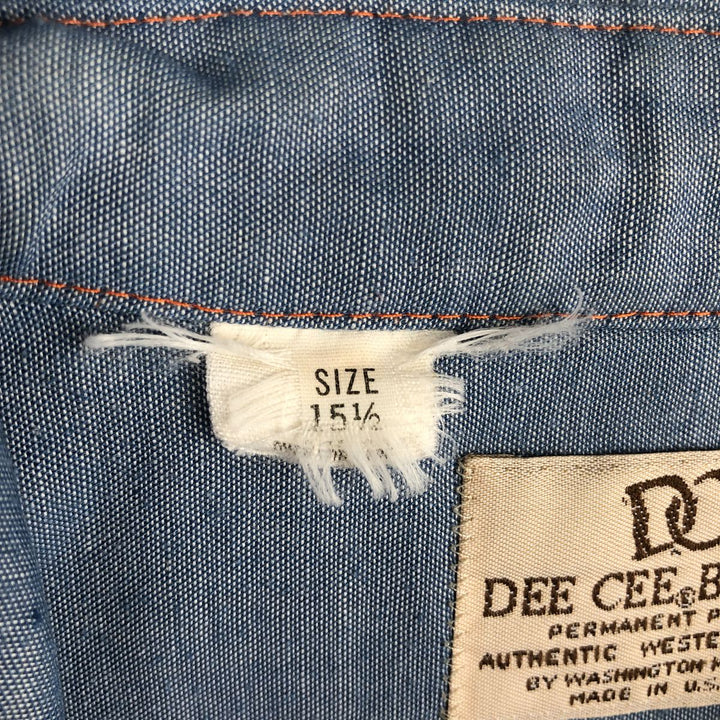 1980'S Dee Cee Brand Short-Sleeve Western Shirt, Made in USA, Men's Size M unclear Blue type light blue Vintage Second Hand