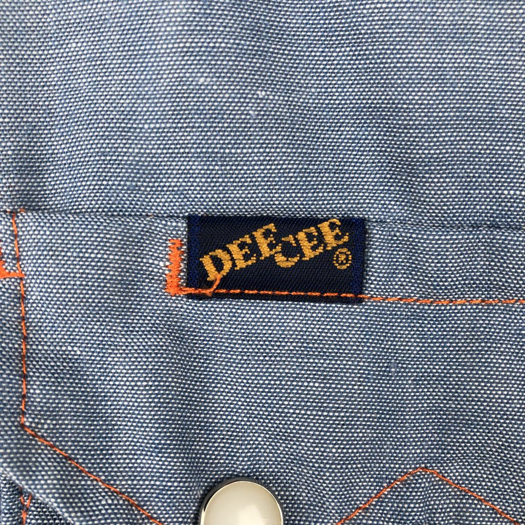 1980'S Dee Cee Brand Short-Sleeve Western Shirt, Made in USA, Men's Size M unclear Blue type light blue Vintage Second Hand