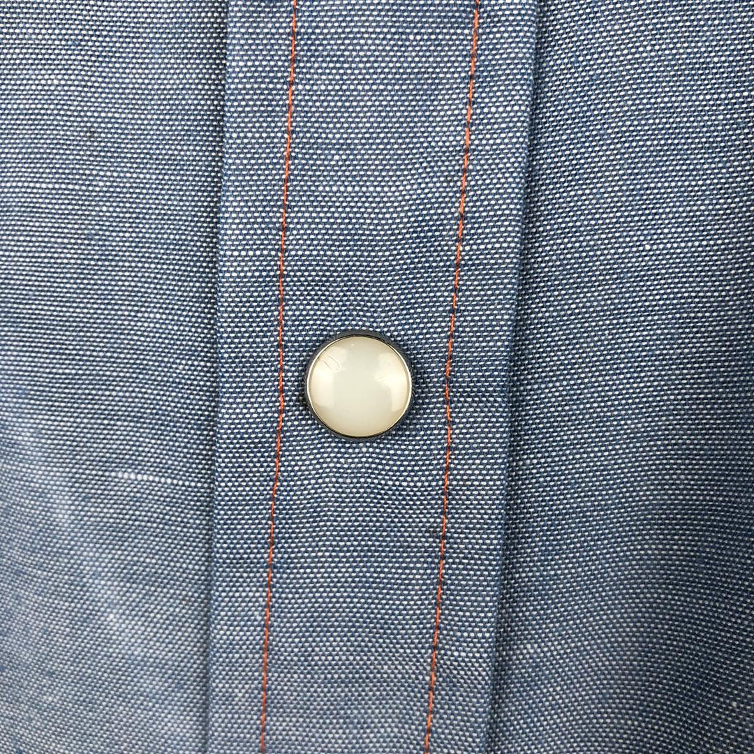 1980'S Dee Cee Brand Short-Sleeve Western Shirt, Made in USA, Men's Size M unclear Blue type light blue Vintage Second Hand