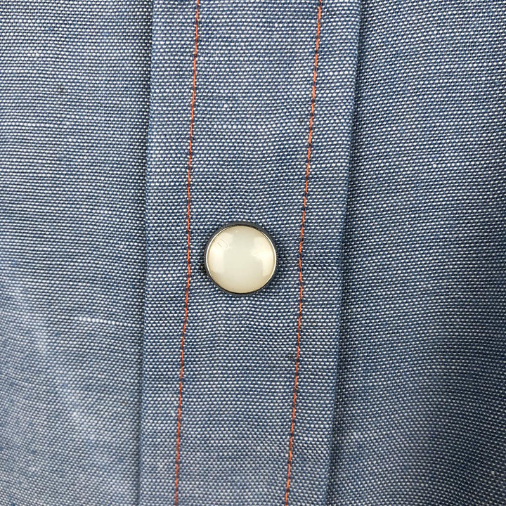 1980'S Dee Cee Brand Short-Sleeve Western Shirt, Made in USA, Men's Size M unclear Blue type light blue Vintage Second Hand