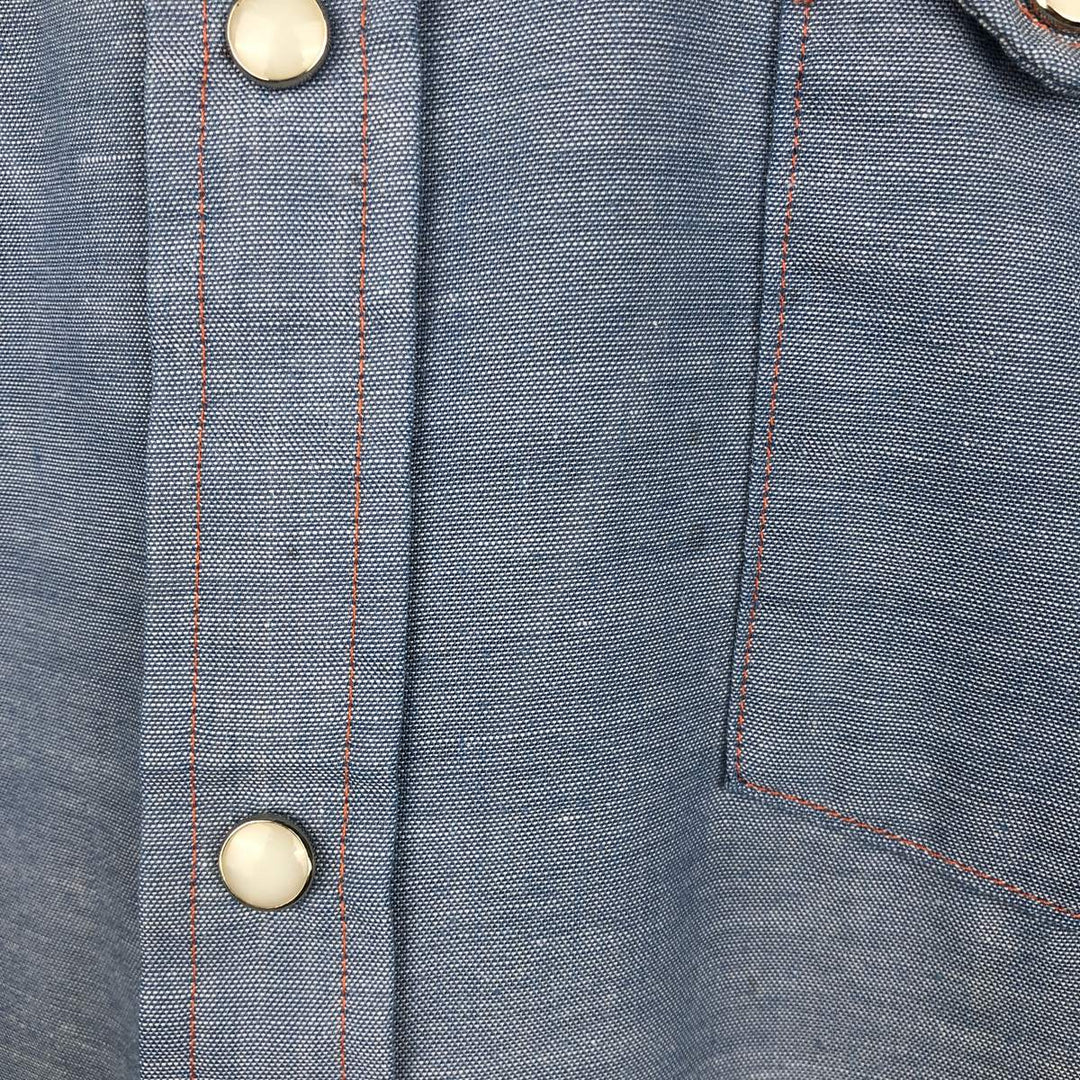 1980'S Dee Cee Brand Short-Sleeve Western Shirt, Made in USA, Men's Size M unclear Blue type light blue Vintage Second Hand