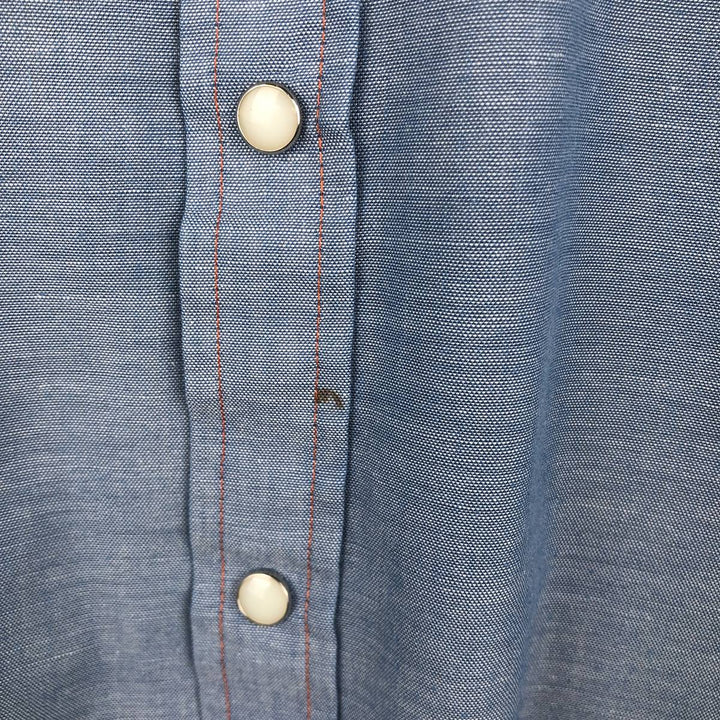 1980'S Dee Cee Brand Short-Sleeve Western Shirt, Made in USA, Men's Size M unclear Blue type light blue Vintage Second Hand
