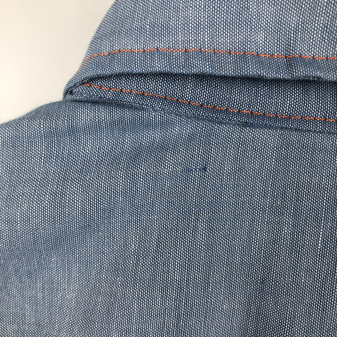 1980'S Dee Cee Brand Short-Sleeve Western Shirt, Made in USA, Men's Size M unclear Blue type light blue Vintage Second Hand