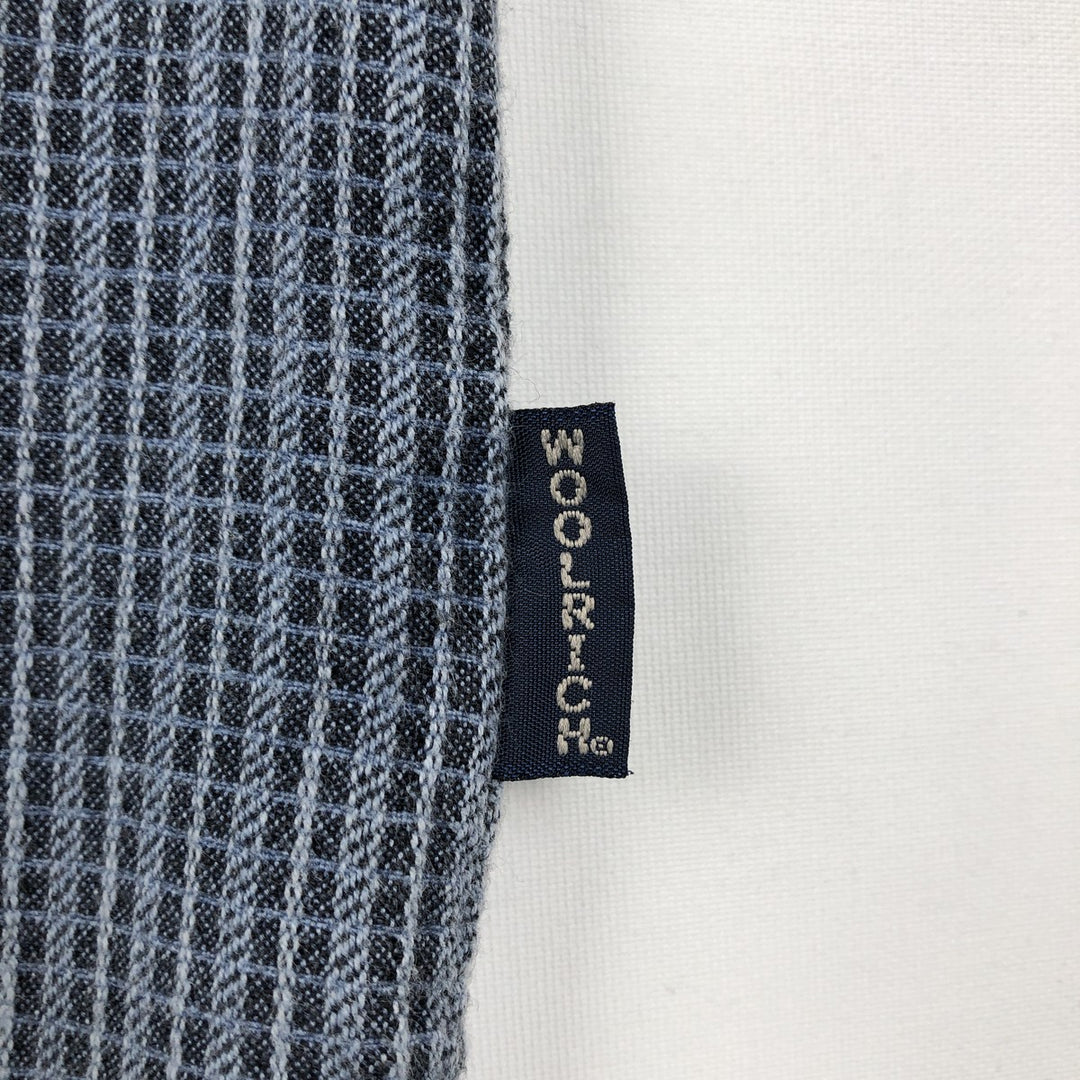Woolrich Check Pattern Short-Sleeve Cotton Check Shirt, Boxy Shirt, Men's Size XL (approx.) cotton blue type Vintage Second Hand