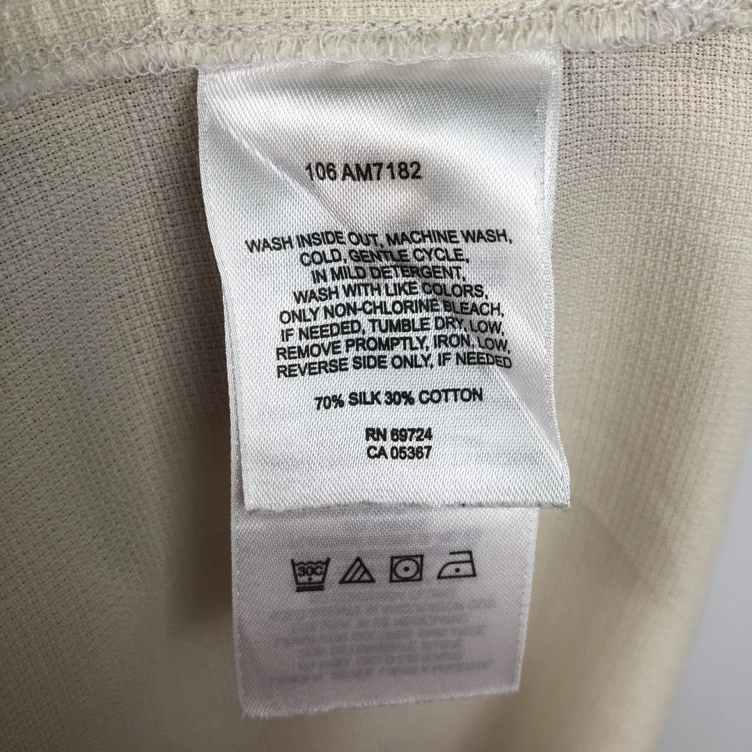 Columbia XCO Short-Sleeve Open-Collar Silk Shirt, Boxy Fit, Men's Size L (approx.) silk ivory Vintage Second Hand
