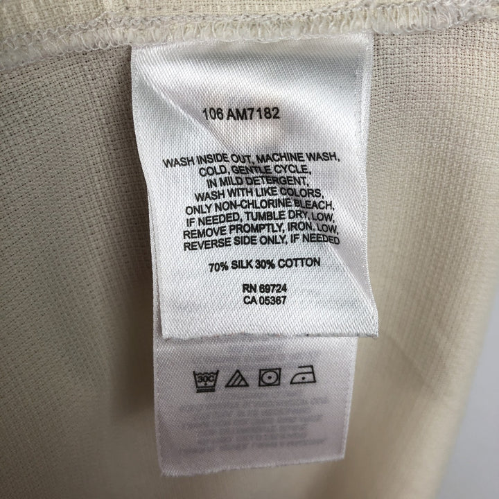 Columbia XCO Short-Sleeve Open-Collar Silk Shirt, Boxy Fit, Men's Size L (approx.) silk ivory Vintage Second Hand