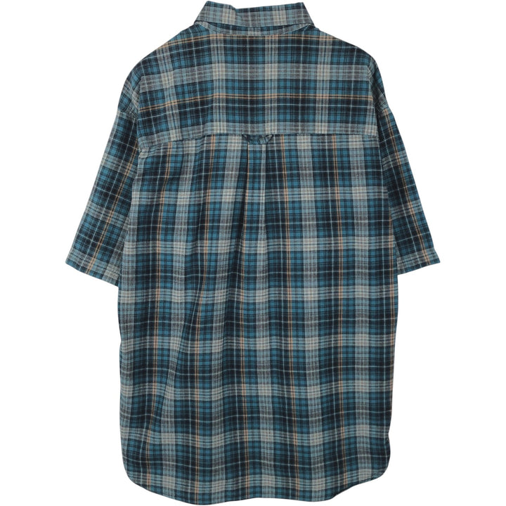 Columbia Short Sleeve Button Down Check Shirt, Men's Size L cotton white type Vintage Second Hand
