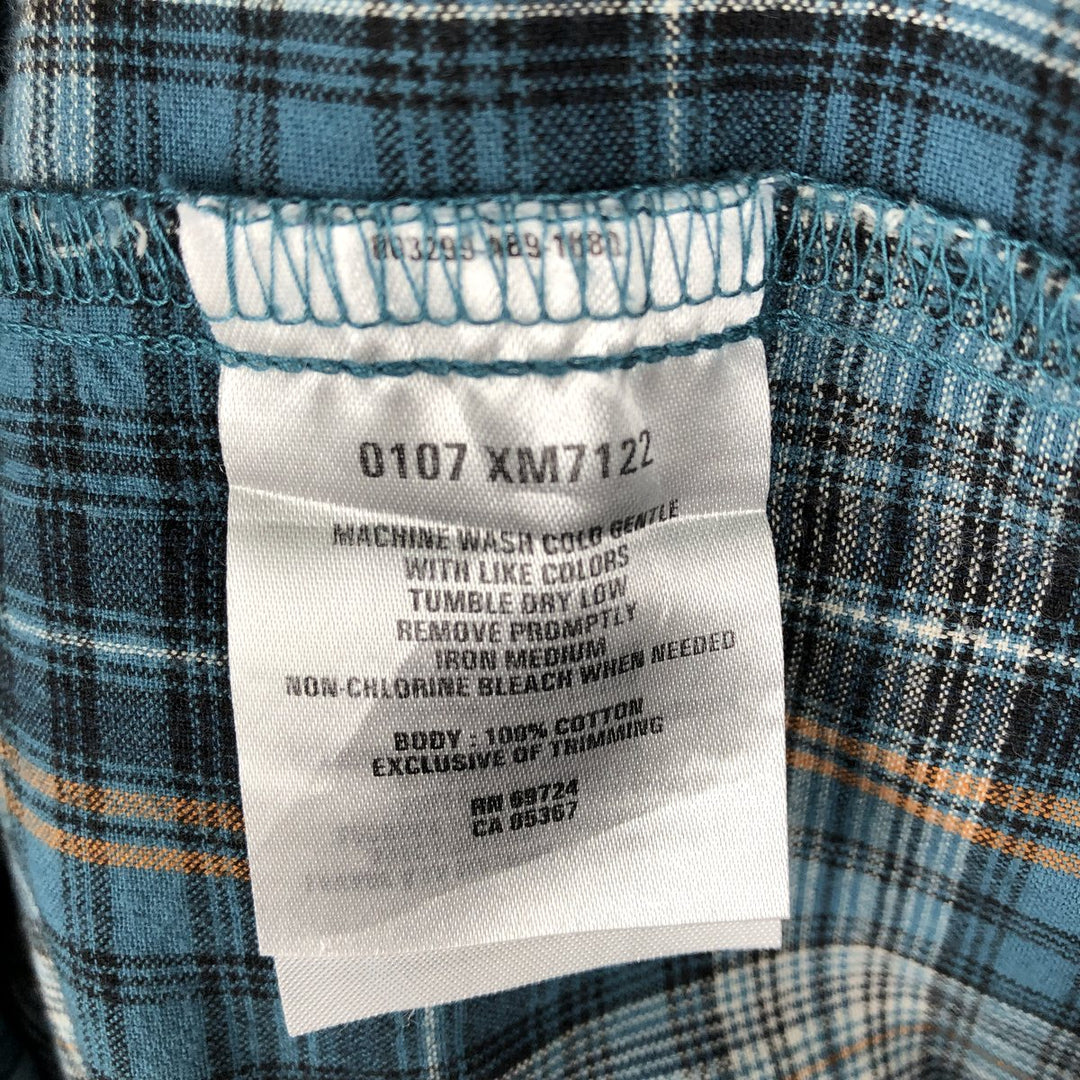 Columbia Short Sleeve Button Down Check Shirt, Men's Size L cotton white type Vintage Second Hand