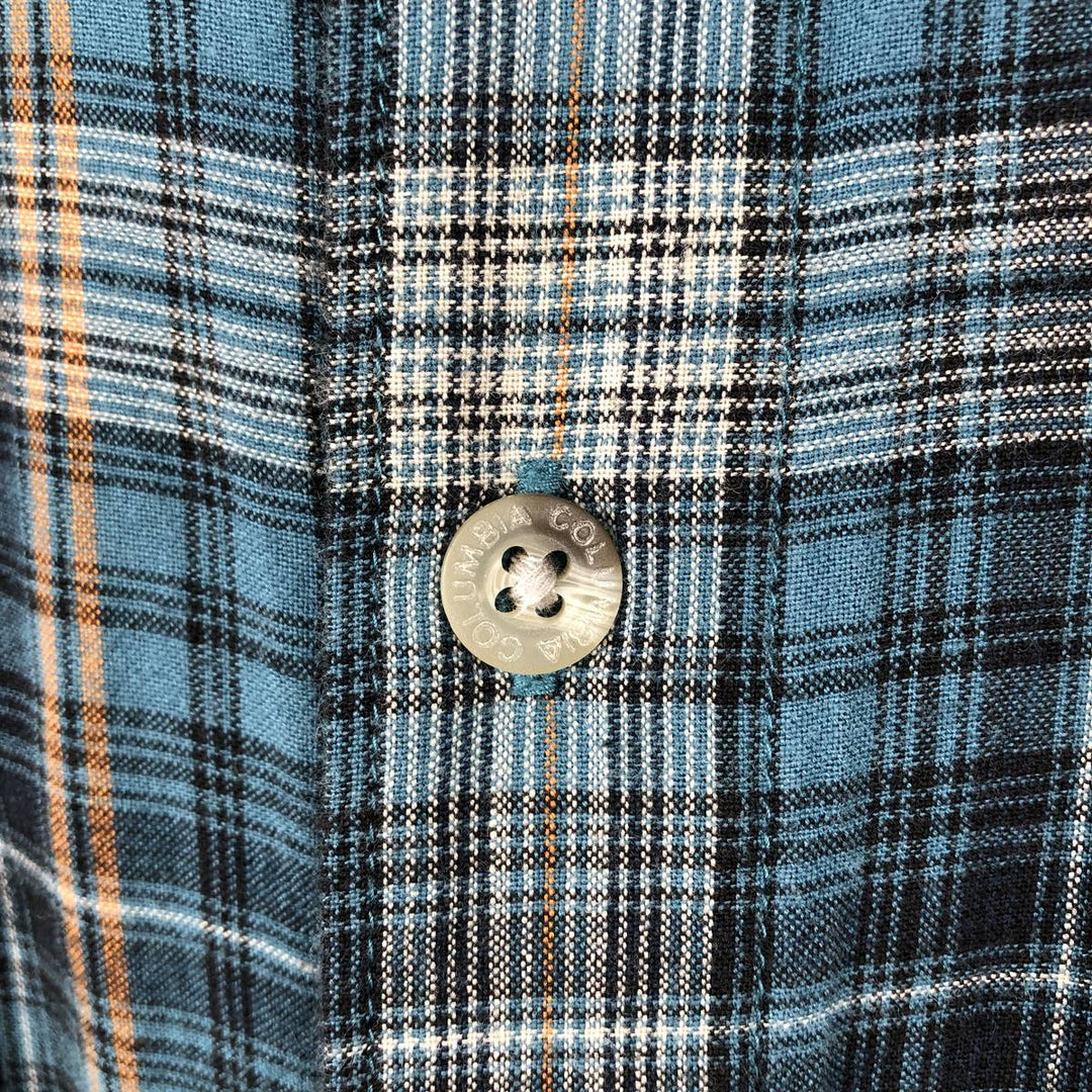 Columbia Short Sleeve Button Down Check Shirt, Men's Size L cotton white type Vintage Second Hand