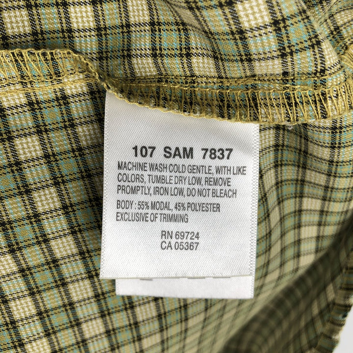 Columbia XCO Short-Sleeve Cotton Check Shirt, Men's Size L (approx.) Modal Khaki type sage green Vintage Second Hand