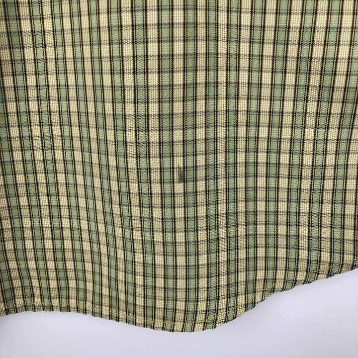 Columbia XCO Short-Sleeve Cotton Check Shirt, Men's Size L (approx.) Modal Khaki type sage green Vintage Second Hand