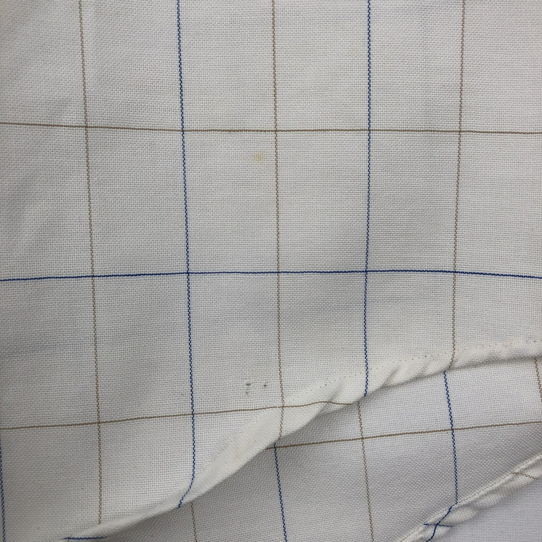 70s~80'S LLBean short sleeve button down check shirt made in USA men's XL size vintage cotton white type Vintage Second Hand