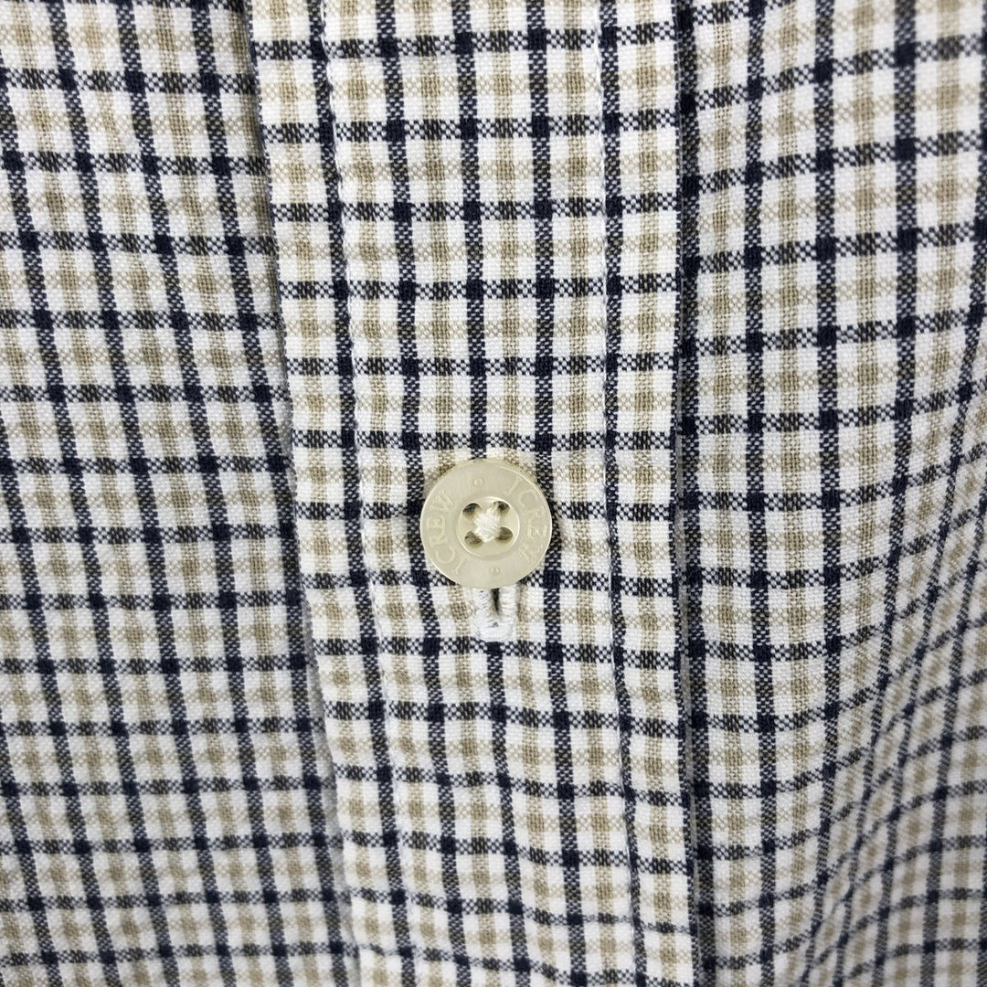 90'S J.Crew Seersucker Short-Sleeve Cotton Check Shirt, Men's Size L (Equivalent), Vintage cotton white type Vintage Second Hand