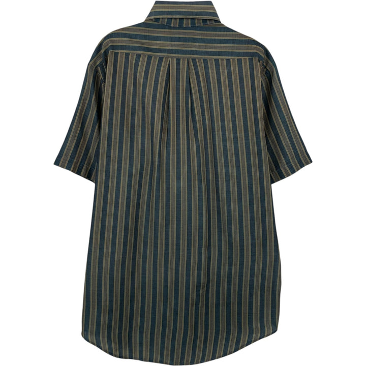 ~1970'S Town Craft Short-Sleeve Striped Shirt, Men's Size M (Equivalent), Vintage unclear beige type brown Vintage Second Hand