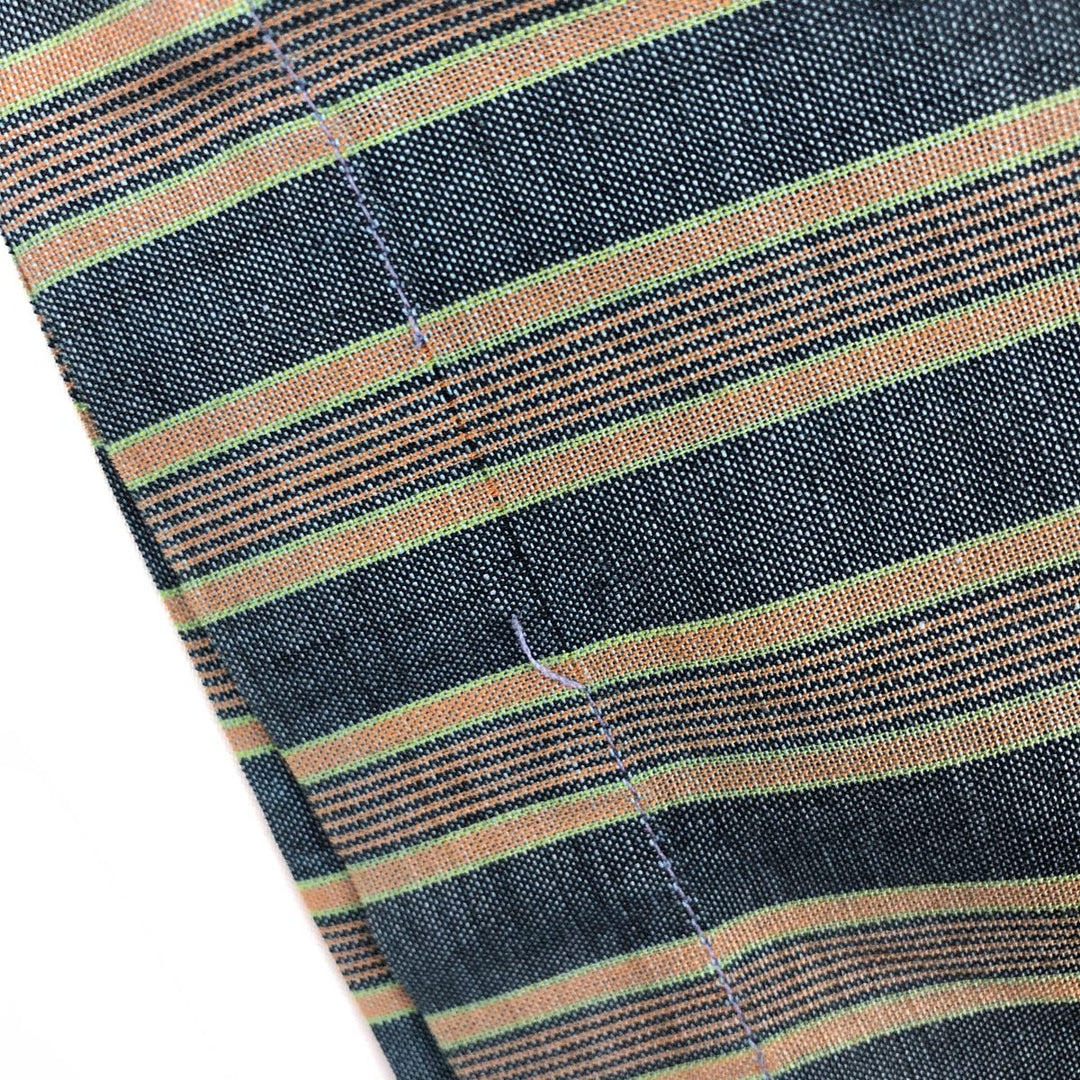 ~1970'S Town Craft Short-Sleeve Striped Shirt, Men's Size M (Equivalent), Vintage unclear beige type brown Vintage Second Hand