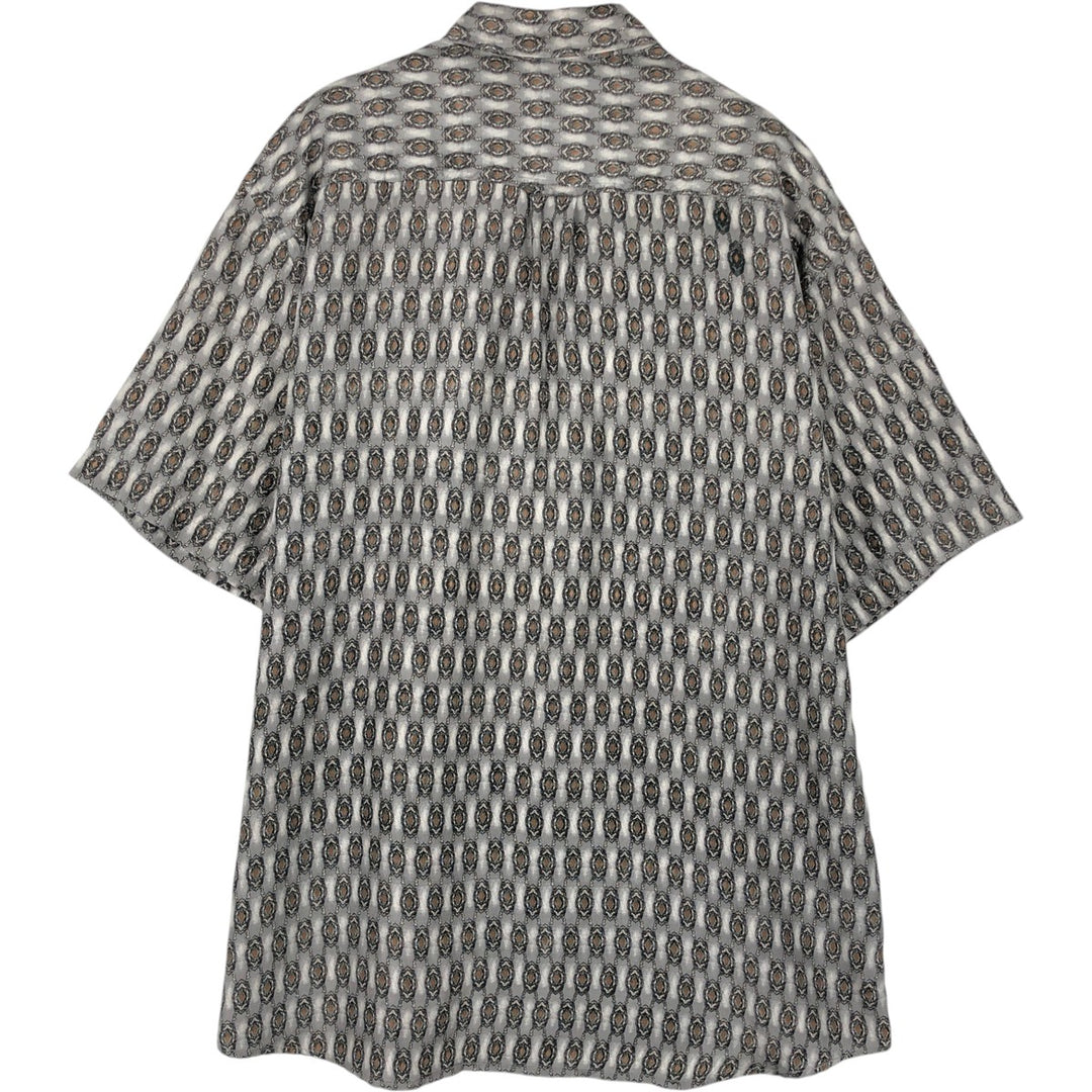 COLORE all-over print short-sleeved silk shirt, men's size M. silk gray type Vintage Second Hand