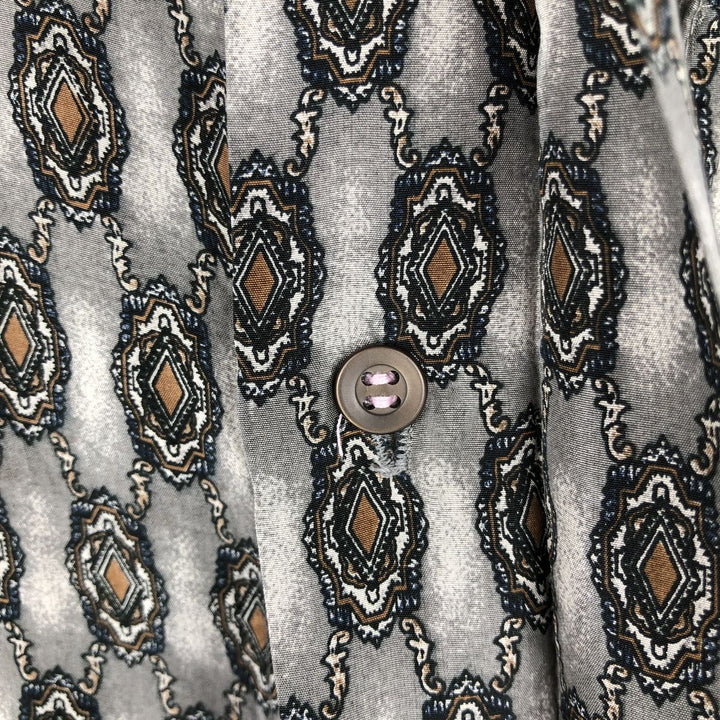 COLORE all-over print short-sleeved silk shirt, men's size M. silk gray type Vintage Second Hand