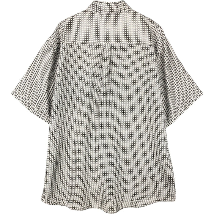 MONTAGE All-over print short-sleeved silk shirt, men's size L (approx.) silk gray type Vintage Second Hand