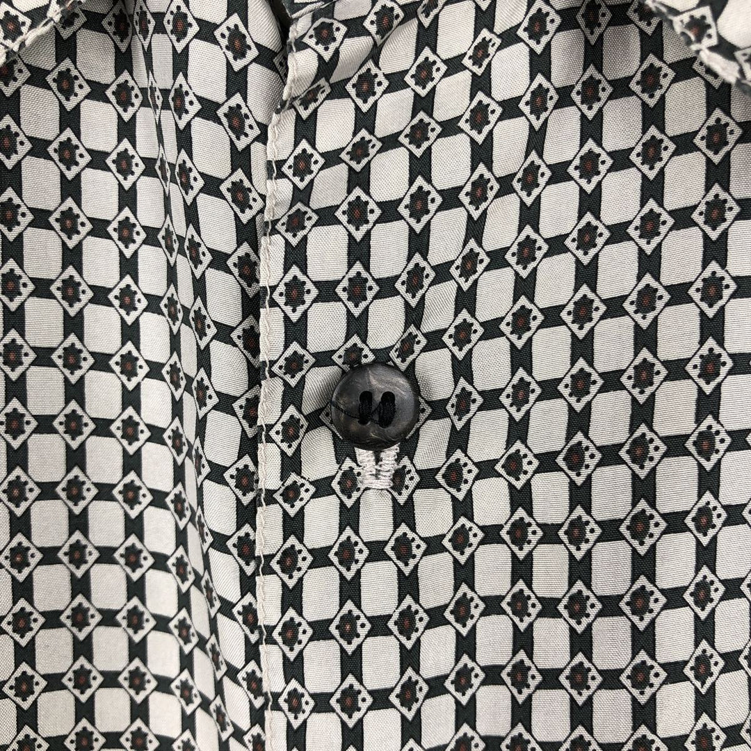 MONTAGE All-over print short-sleeved silk shirt, men's size L (approx.) silk gray type Vintage Second Hand