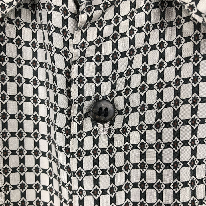 MONTAGE All-over print short-sleeved silk shirt, men's size L (approx.) silk gray type Vintage Second Hand