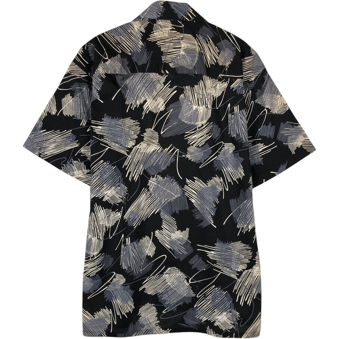 Countess Mara all-over print short-sleeved open-collar cotton shirt, men's size S. cotton black type Vintage Second Hand