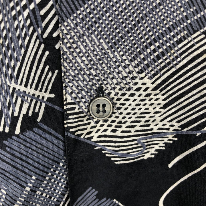 Countess Mara all-over print short-sleeved open-collar cotton shirt, men's size S. cotton black type Vintage Second Hand