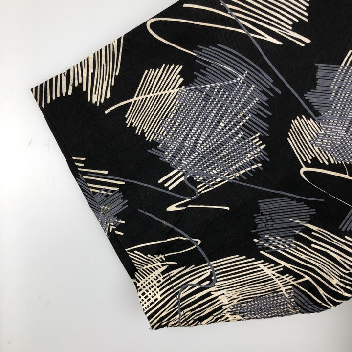 Countess Mara all-over print short-sleeved open-collar cotton shirt, men's size S. cotton black type Vintage Second Hand