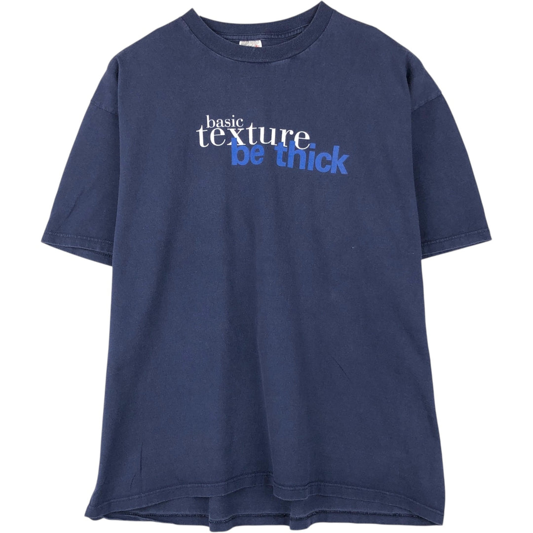 80s-90'S Jerzees Message Print T-Shirt, Made in USA, Men's XL (approx.), Vintage cotton navy blue type Vintage Second Hand