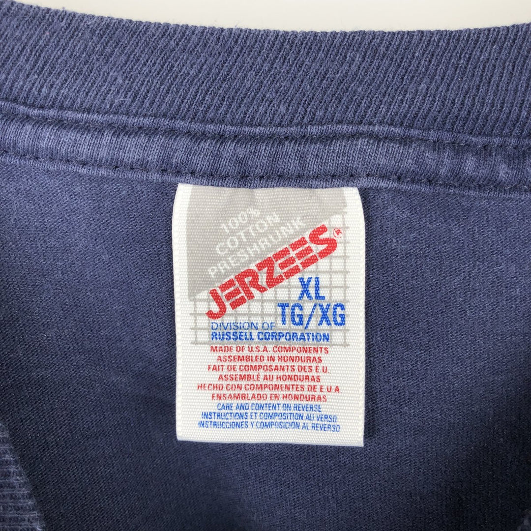 80s-90'S Jerzees Message Print T-Shirt, Made in USA, Men's XL (approx.), Vintage cotton navy blue type Vintage Second Hand