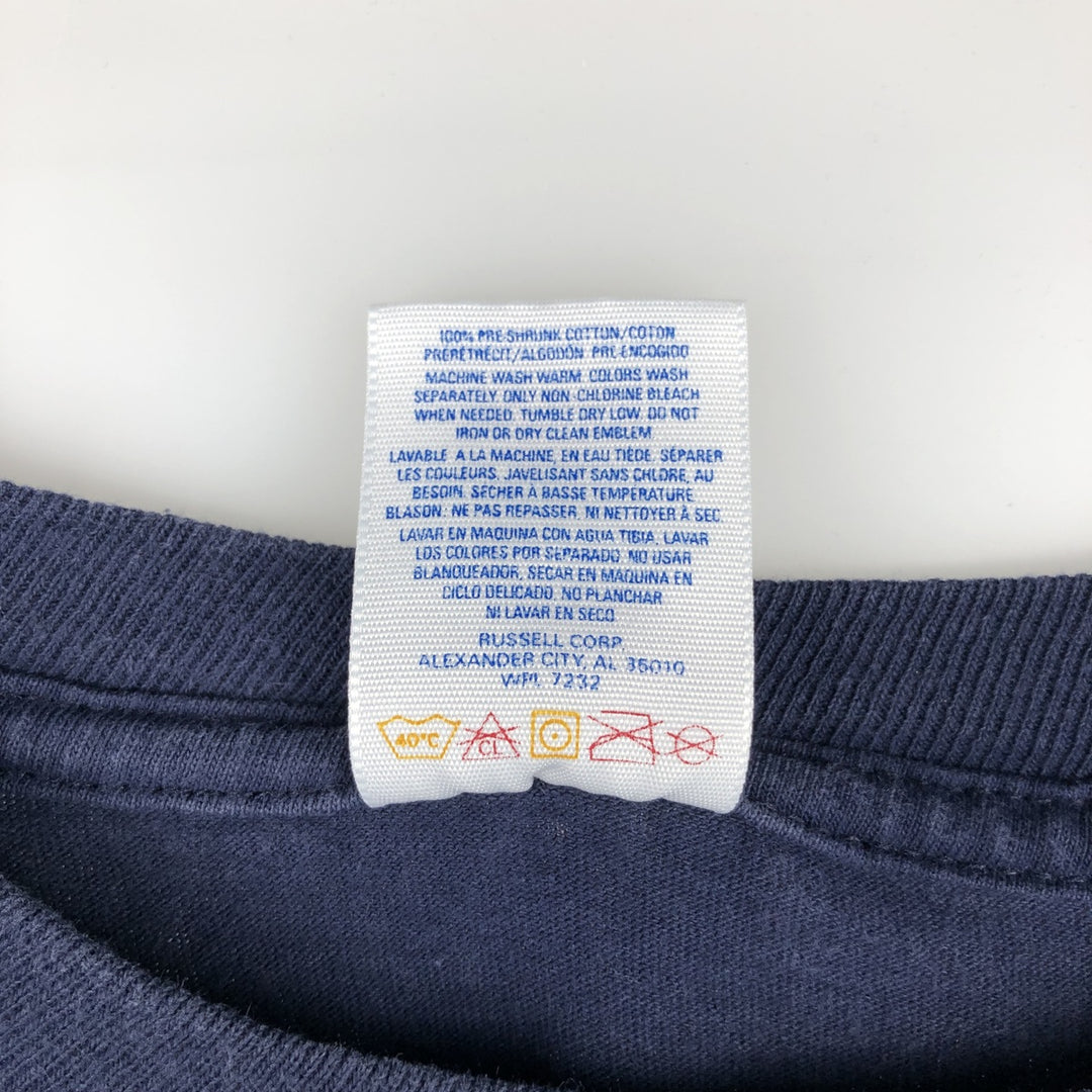 80s-90'S Jerzees Message Print T-Shirt, Made in USA, Men's XL (approx.), Vintage cotton navy blue type Vintage Second Hand