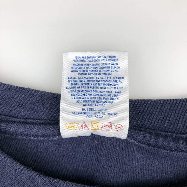 80s-90'S Jerzees Message Print T-Shirt, Made in USA, Men's XL (approx.), Vintage cotton navy blue type Vintage Second Hand