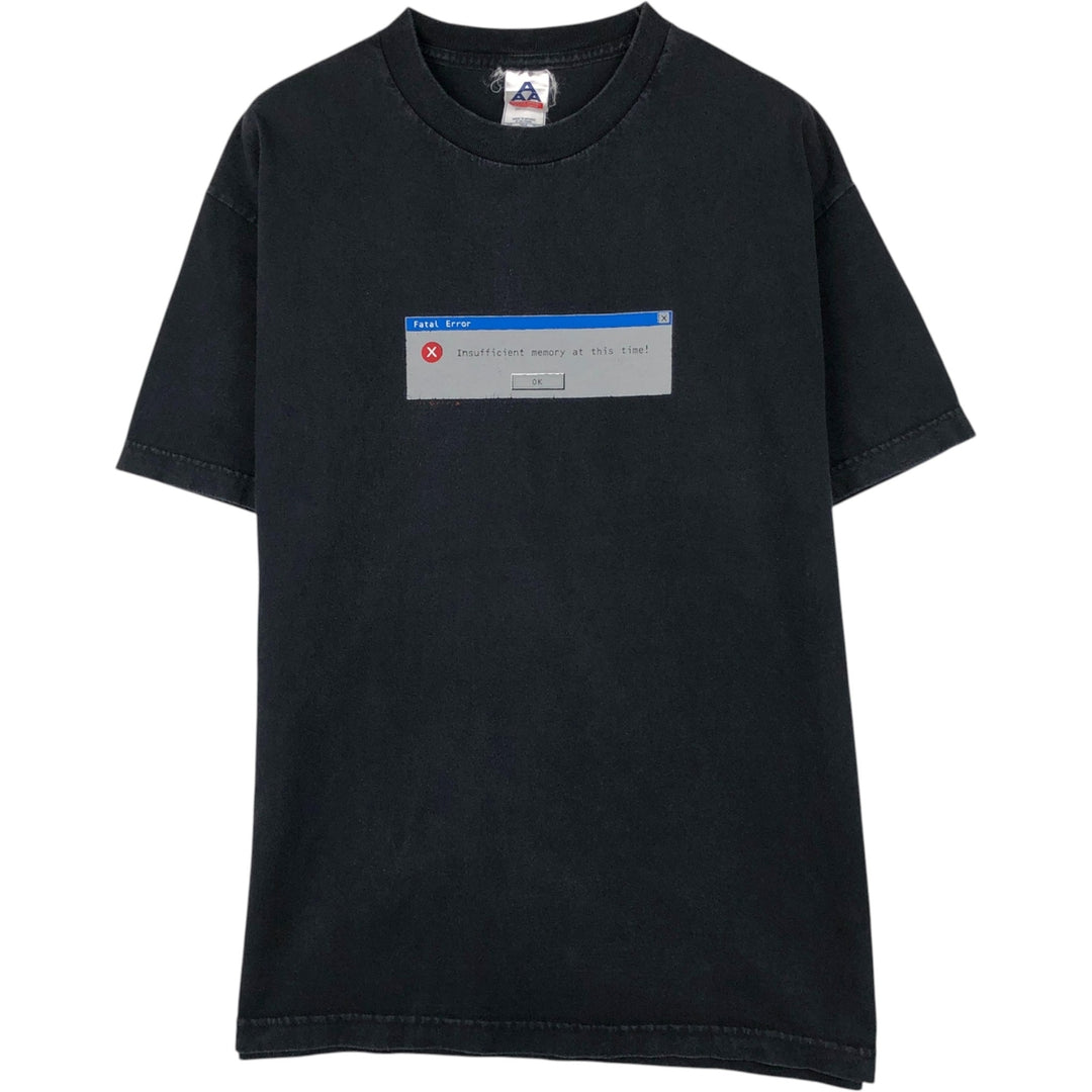 90s-00'S ALSTYLE Message Print T-Shirt, Men's Size L cotton black type Vintage Second Hand