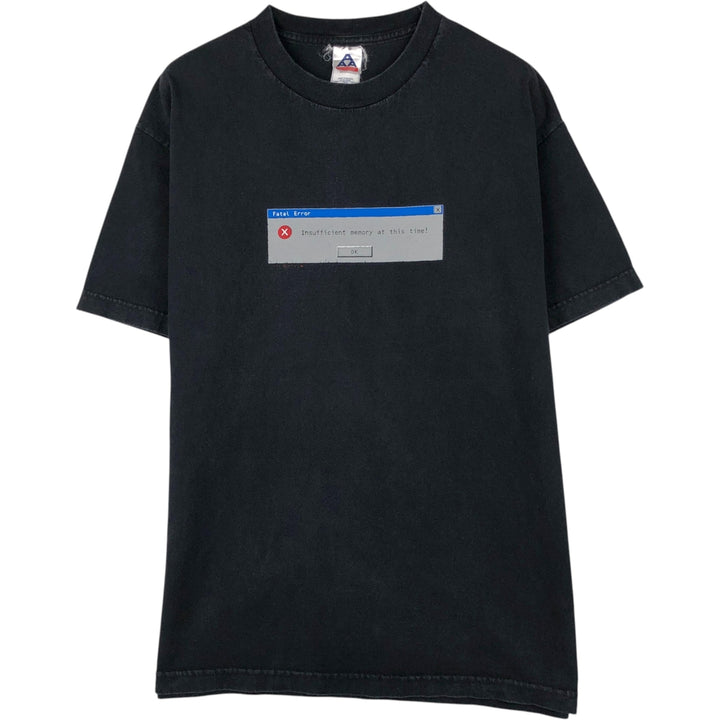 90s-00'S ALSTYLE Message Print T-Shirt, Men's Size L cotton black type Vintage Second Hand