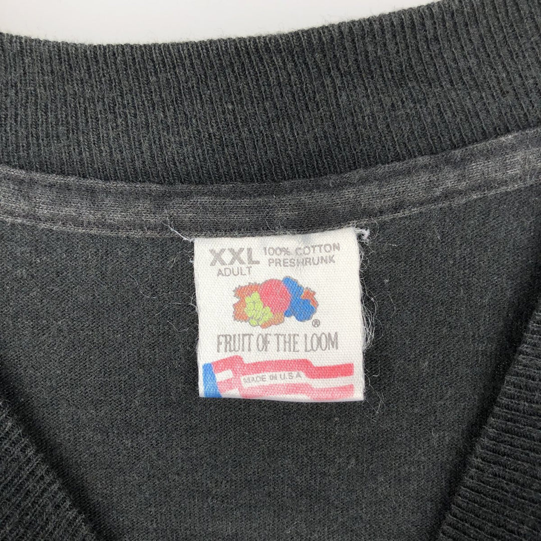 90'S Fruit of the Loom Message Print T-Shirt Made in USA Men's XXL Vintage cotton black type Vintage Second Hand