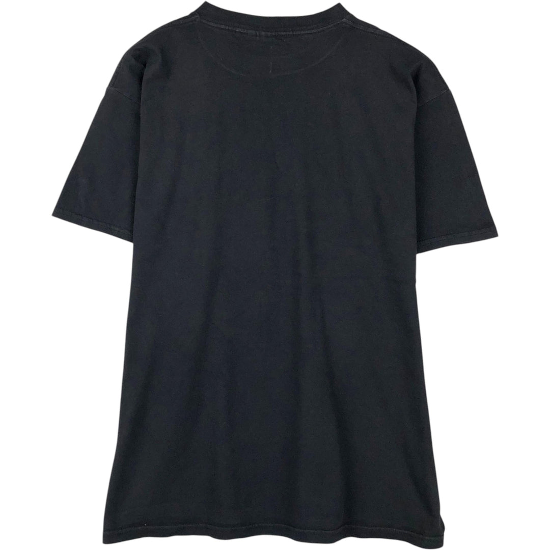 TULTEX Floral Art T-Shirt, Men's Size XL (approx.) cotton black type Vintage Second Hand